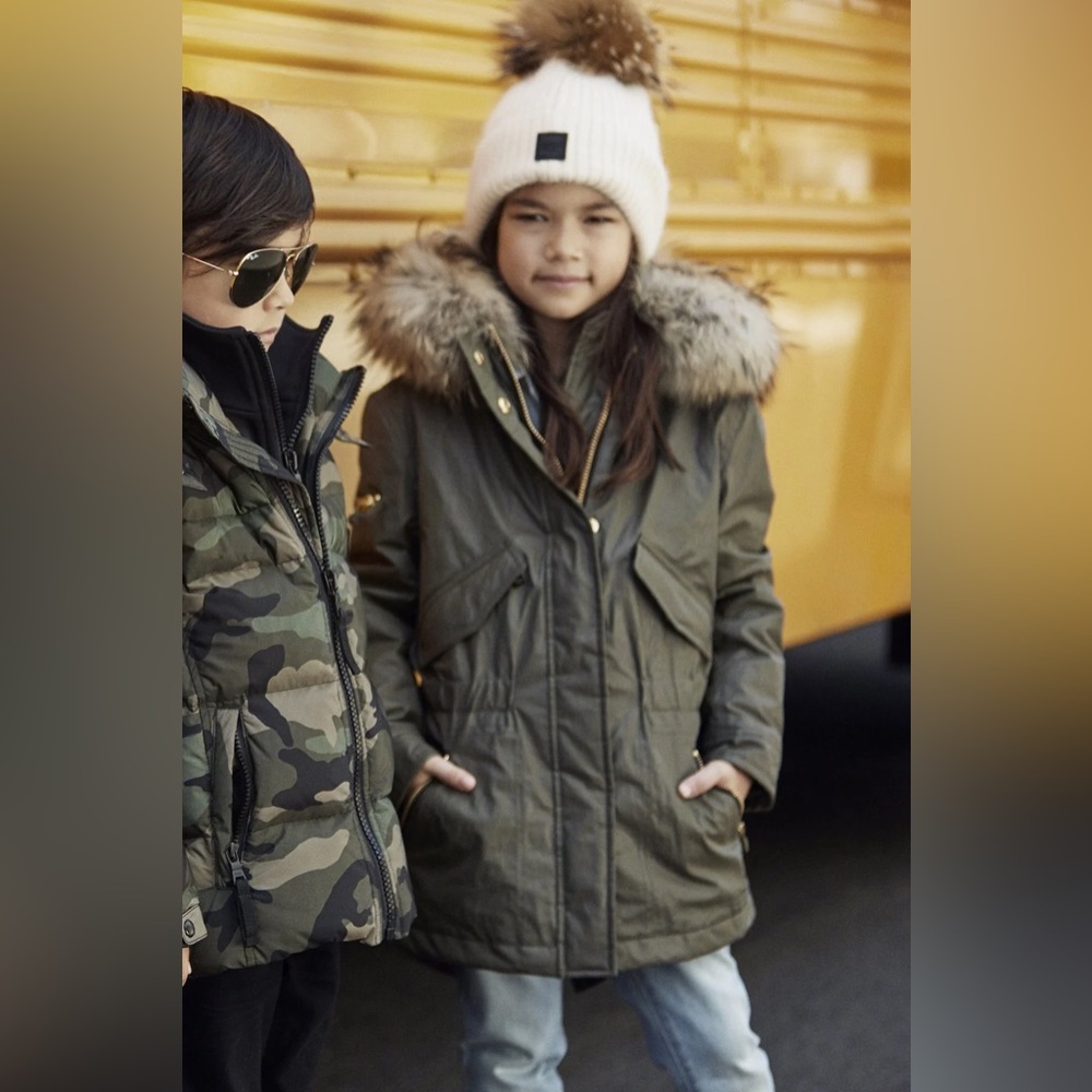 SAM. New York kids Hudson green wax jacket size 8